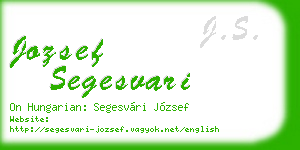 jozsef segesvari business card